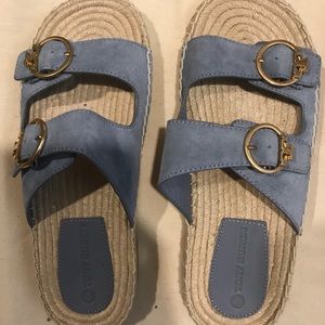 New Tory Burch Selby Espadrille Slide Suede Sz 9
